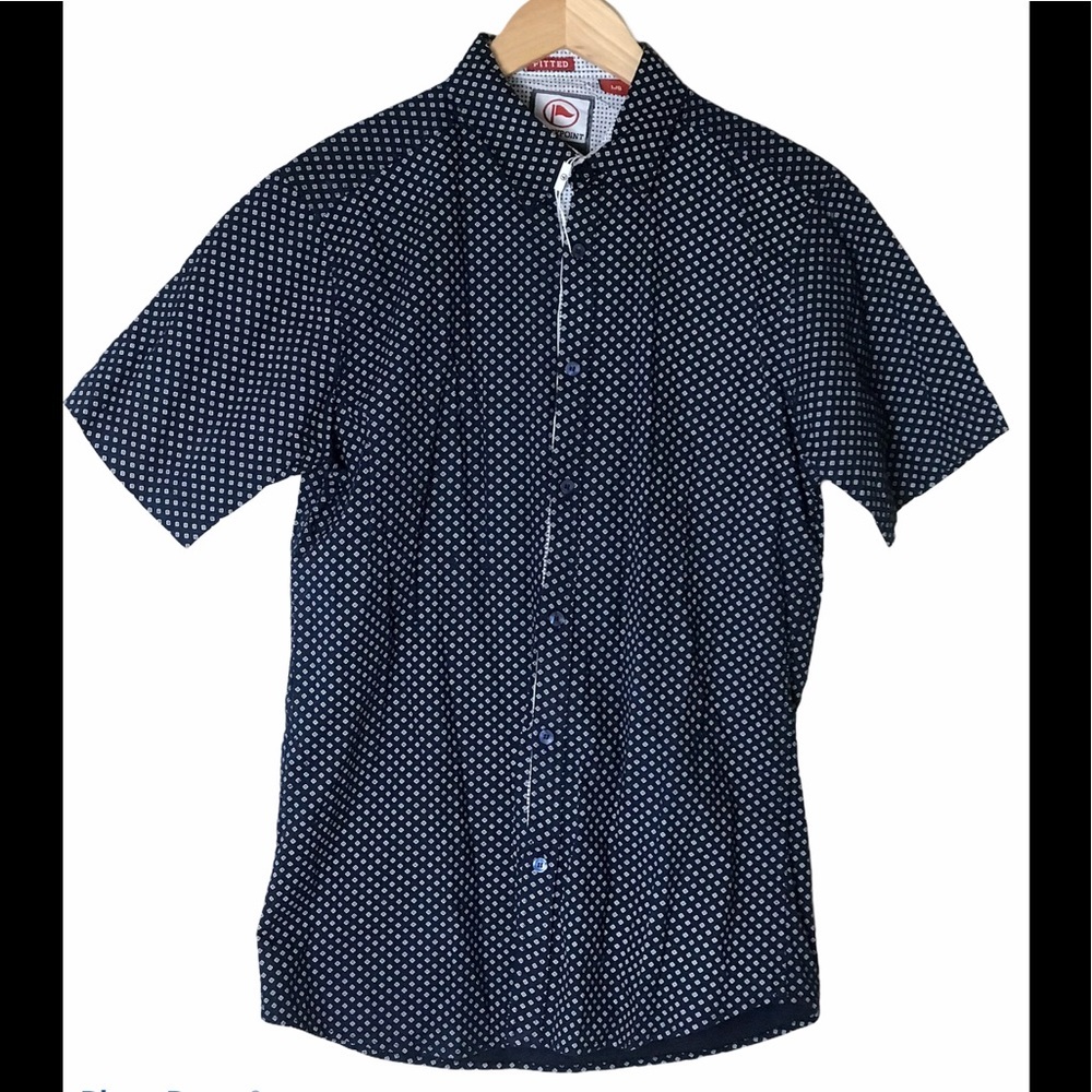 CHECKPOINT Mens Button Up Short Sleeve Fitted  L